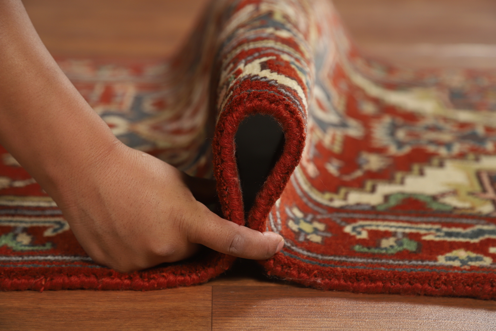 Rust Heriz Serapi Beauty Hand-Knotted Indian Accent Carpet in Wool 3×6 ft