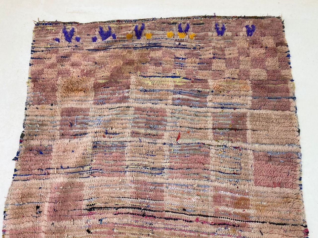 Runner Vintage Moroccan Handmade Rug 3’4×12’5 ft Berber Wool Hallway Decorative