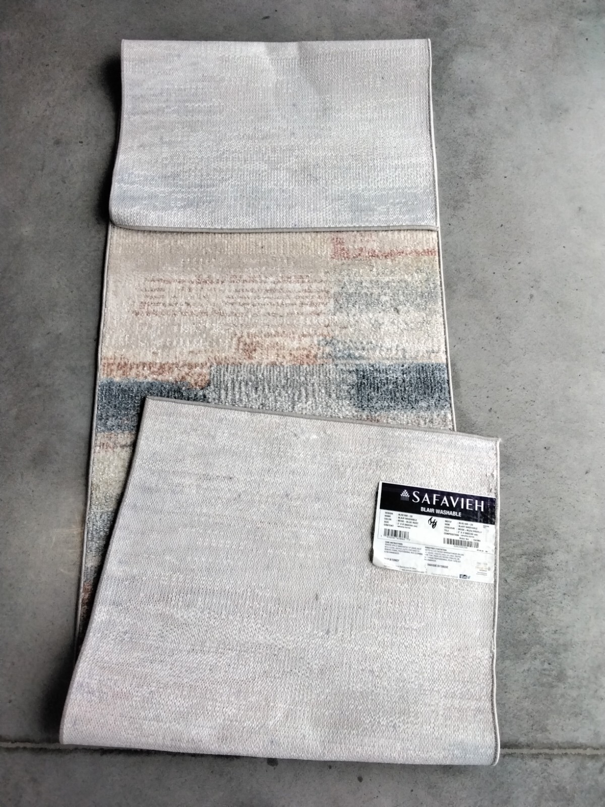 BEIGE / BLUE RUST 2′-2″ X 8′ Flaw in Rug, Reduced Price 1172742285 BLR216B-28