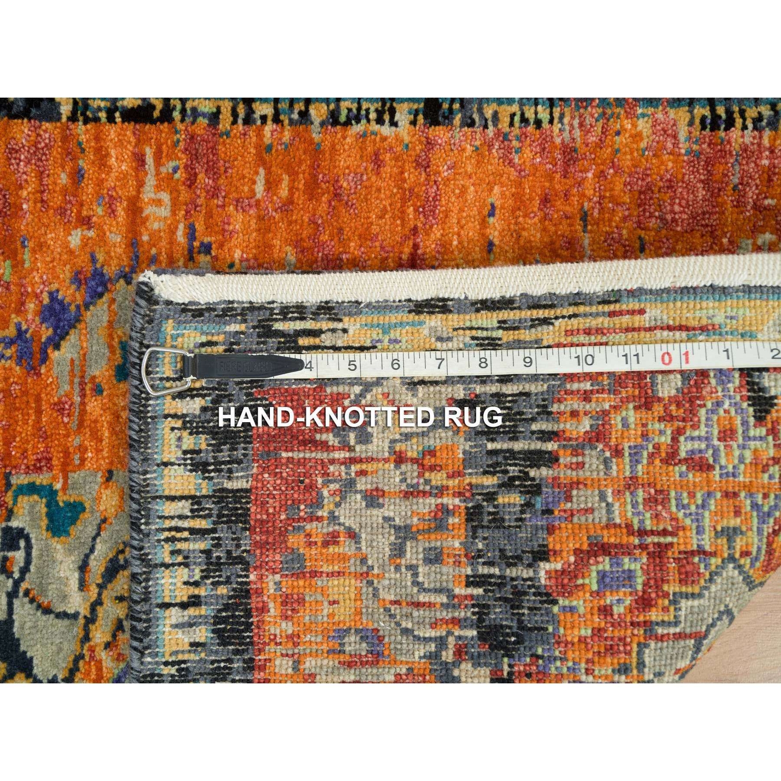 2’2″x3’1″ Orange Hand Knotted Ancient Ottoman Erased Design Wool Mat Rug R65918