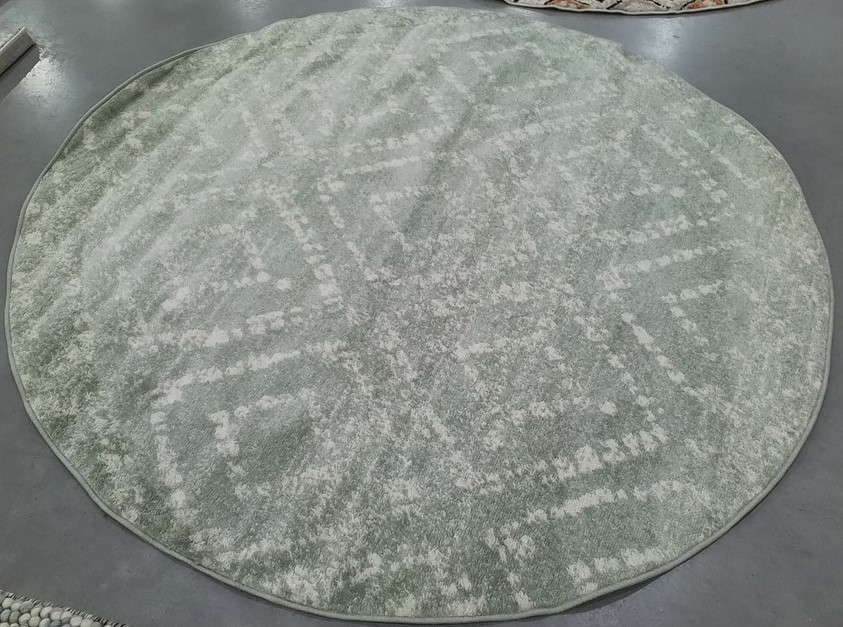 GREEN / IVORY 6′-0″ x 6′-0″ Back Stain Rug, Reduced Price 1172806287 ADR131Y-6R