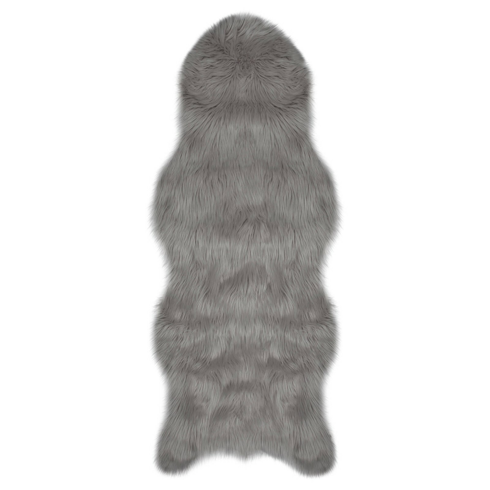 Jean Pierre Faux-Fur 22 x 60 in. Runner Area Rug, Dark Grey