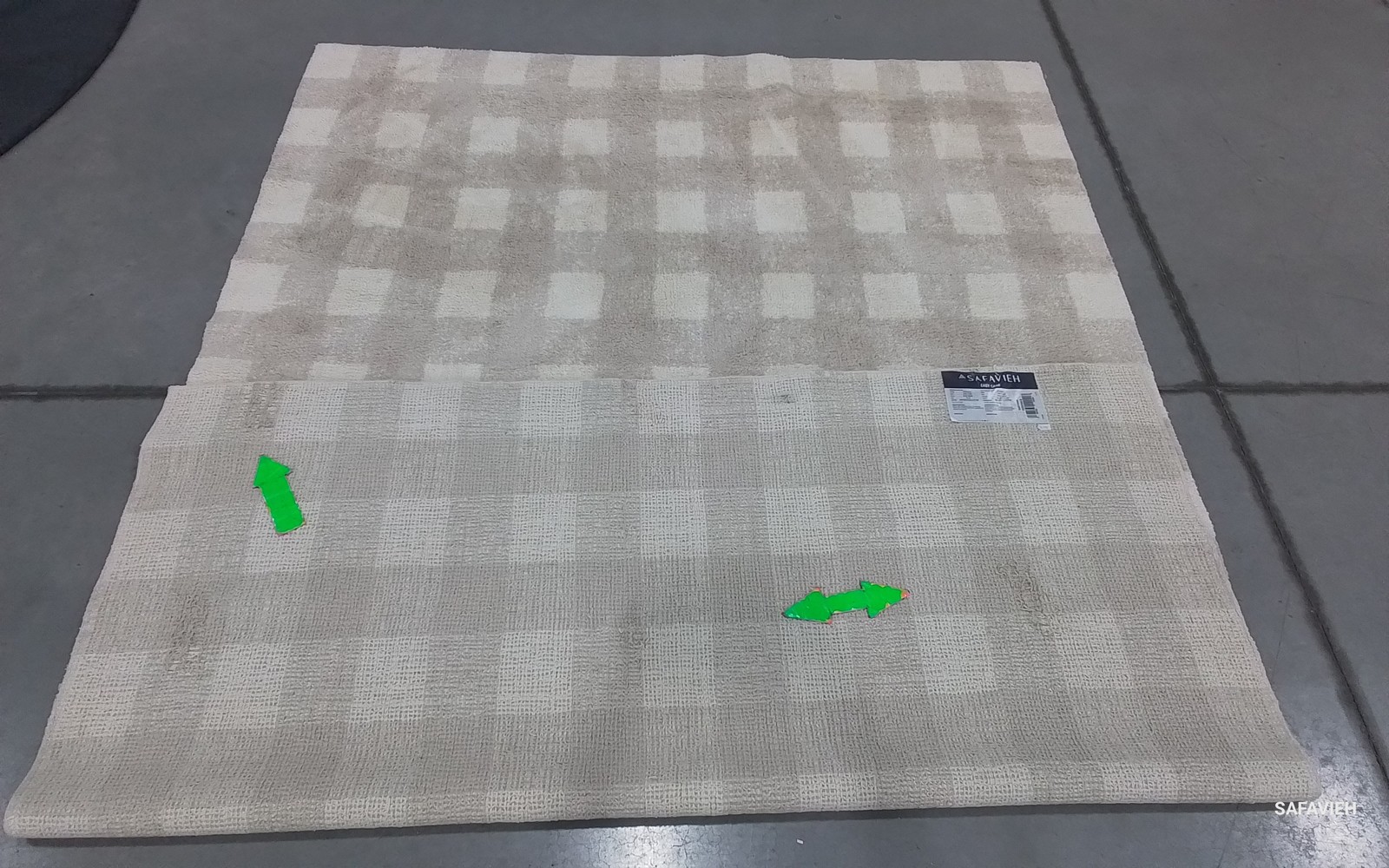 IVORY / BEIGE 6′-0″ x 9′-0″ Back Stain Rug, Reduced Price 1172799665 ECR216A-6
