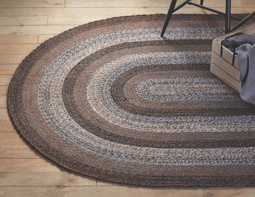 Night Shadow Braided Area Rug By IHF Rugs. Oval & Rectangle. Many Sizes.