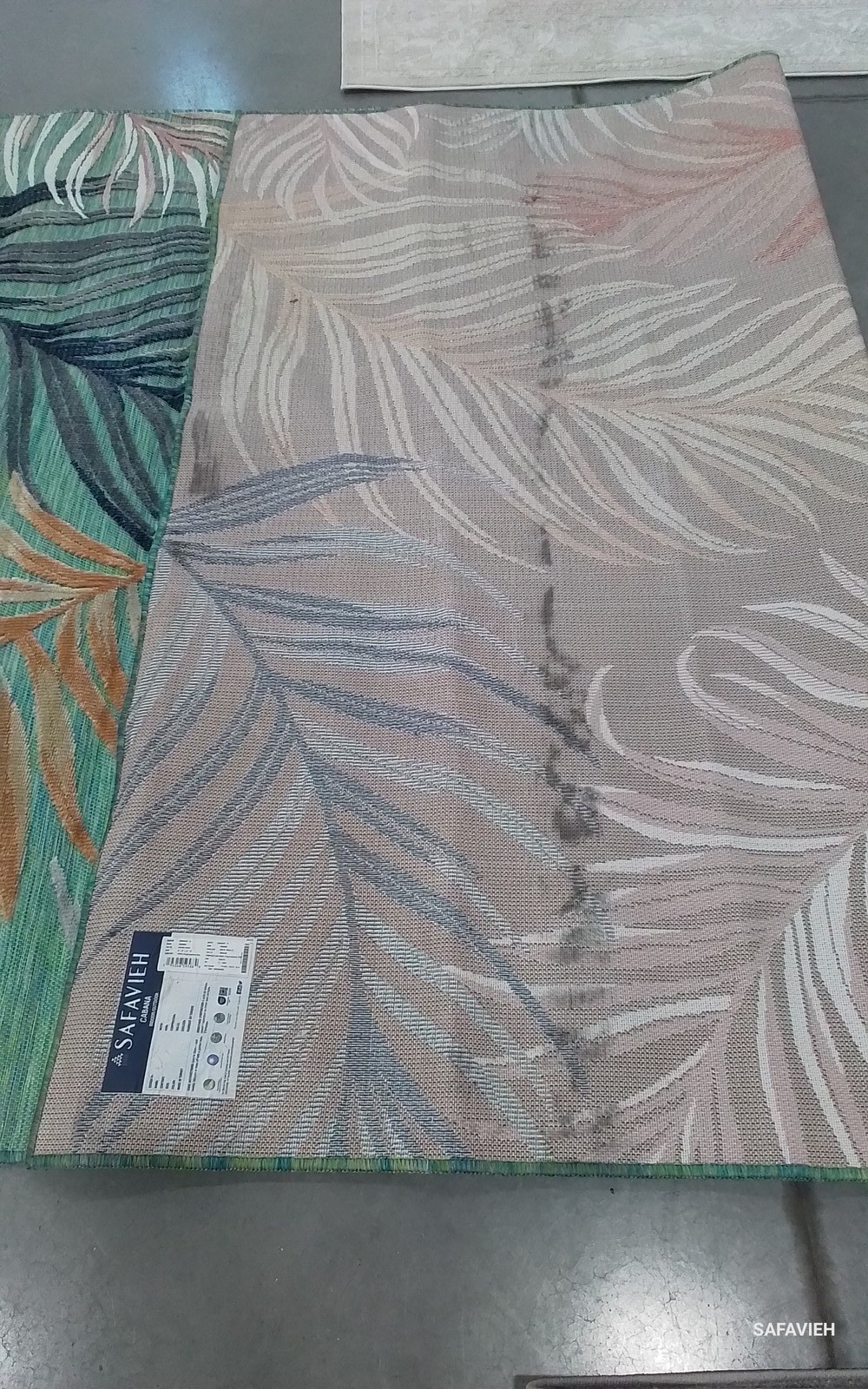 GREEN / RUST 6′-5″ x 9′-6″ Back Stain Rug, Reduced Price 1172795849 CBN445Y-6