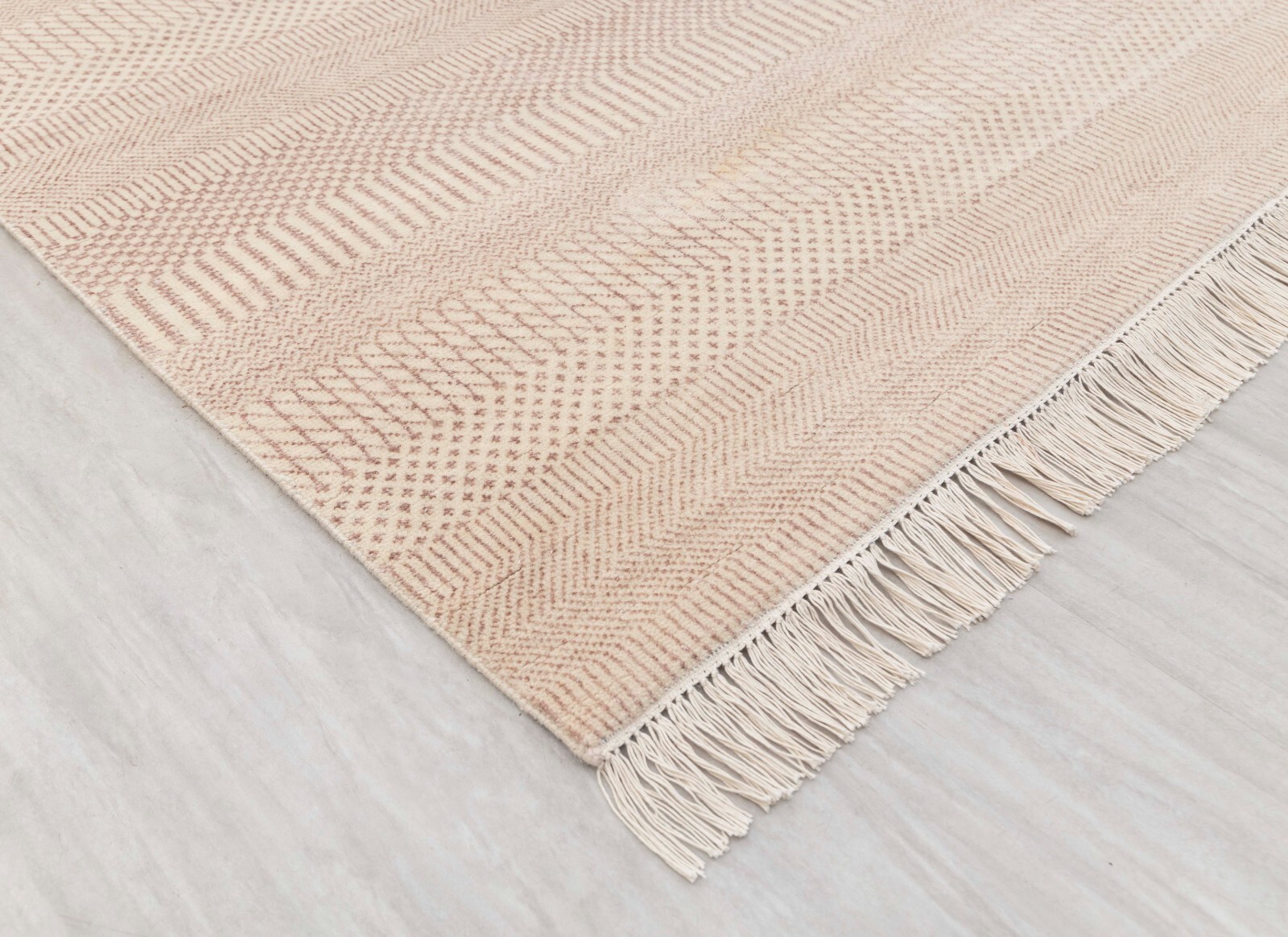 8.6×11.6 Beige Indo Savannah Rug Soft Wool & Silk Contemporary Look Handmade Rug
