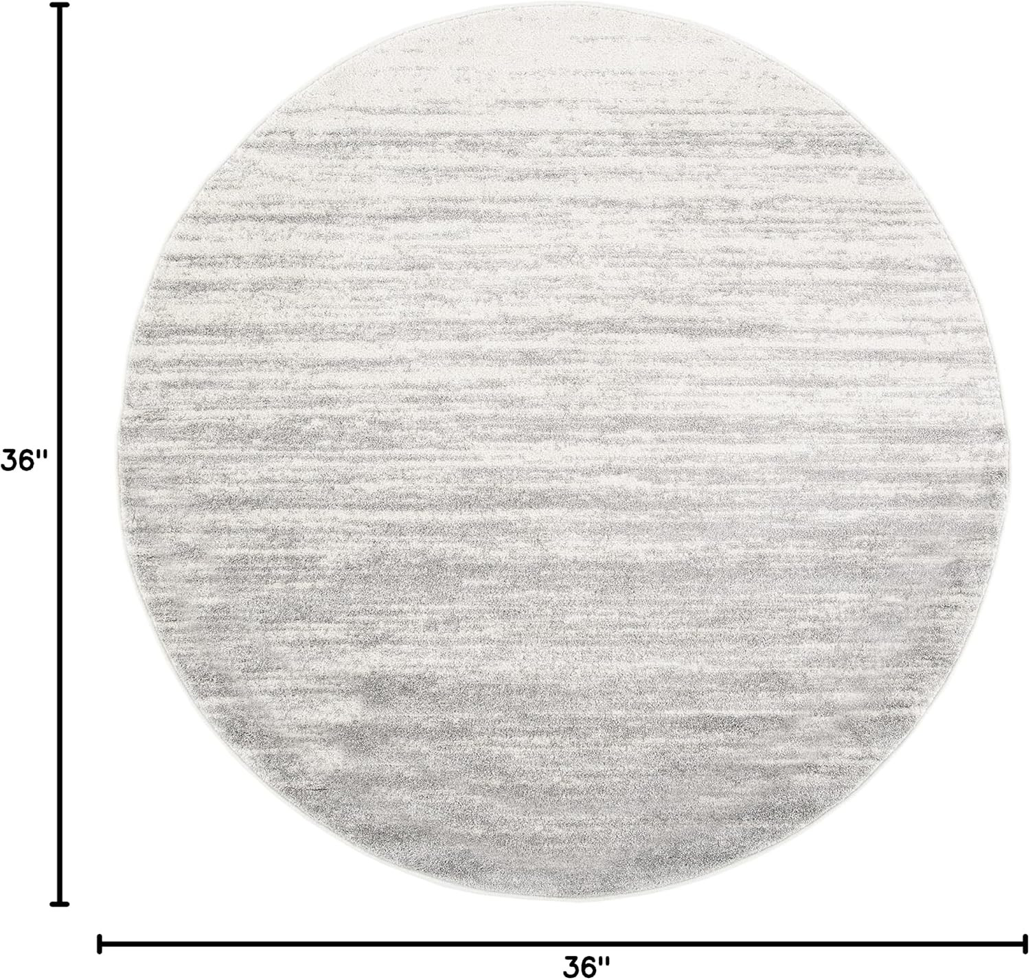 SAFAVIEH Adirondack Collection Area Rug – 3′ Round, Ivory & Silver, Modern Ombre