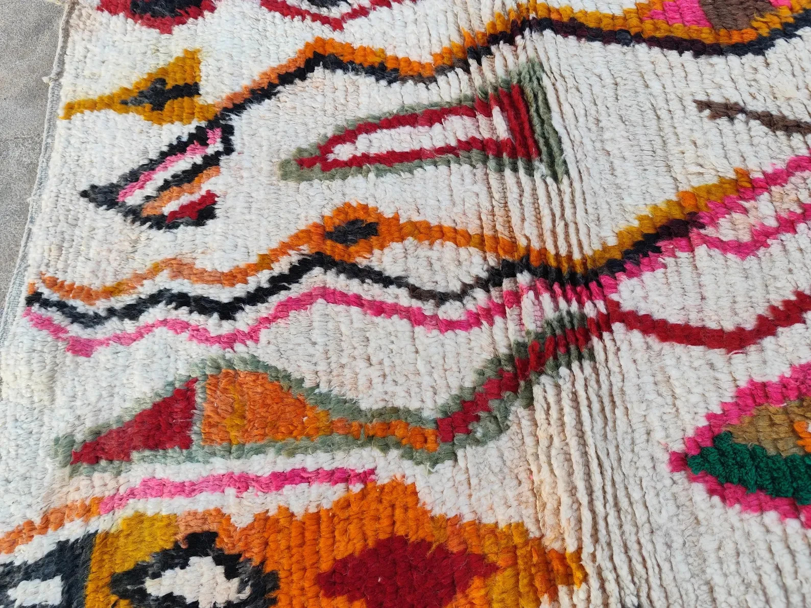 Handmade Moroccan Berber Wool Rug – Abstract Tribal Boho Carpet