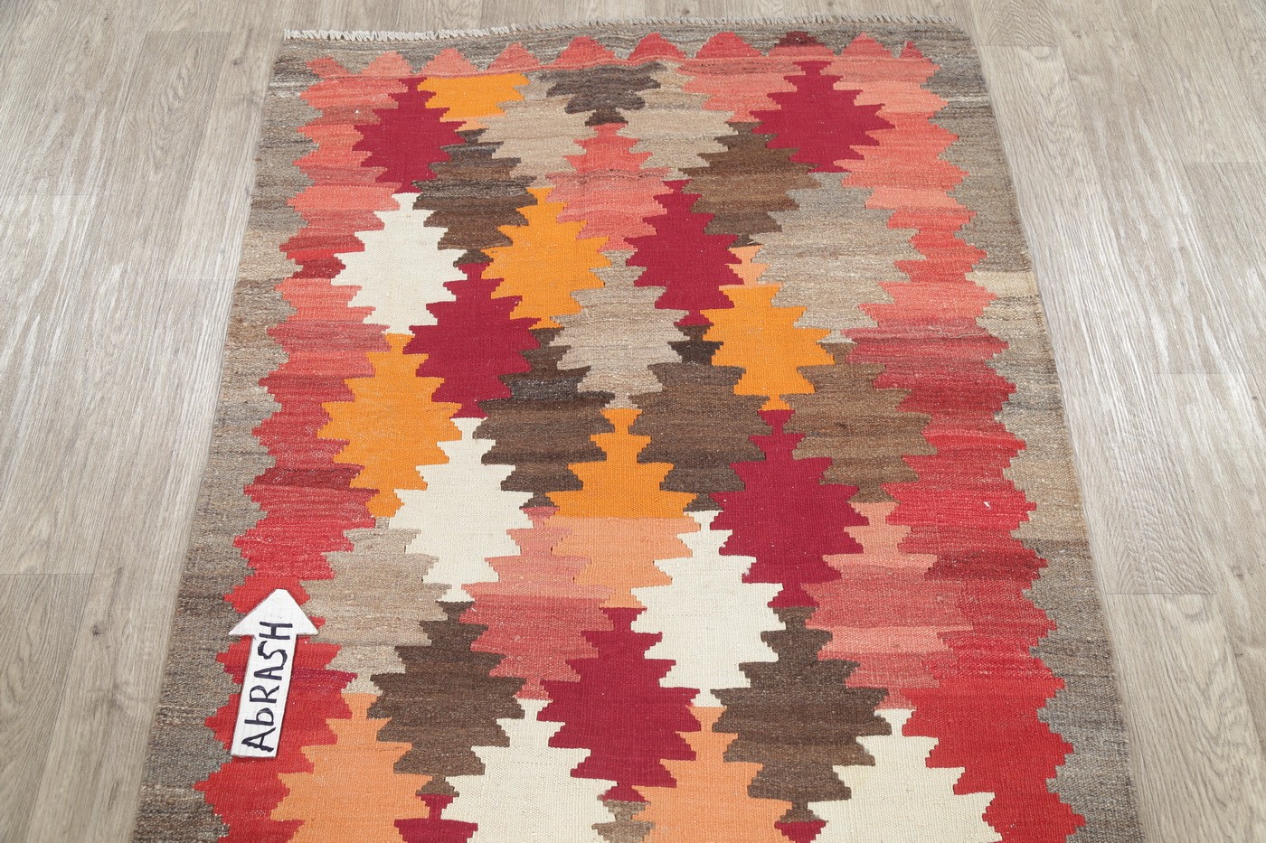 Modern Style Kilim Area Rug 4×7 Flat-weave Geometric Pattern Carpet for Any Room
