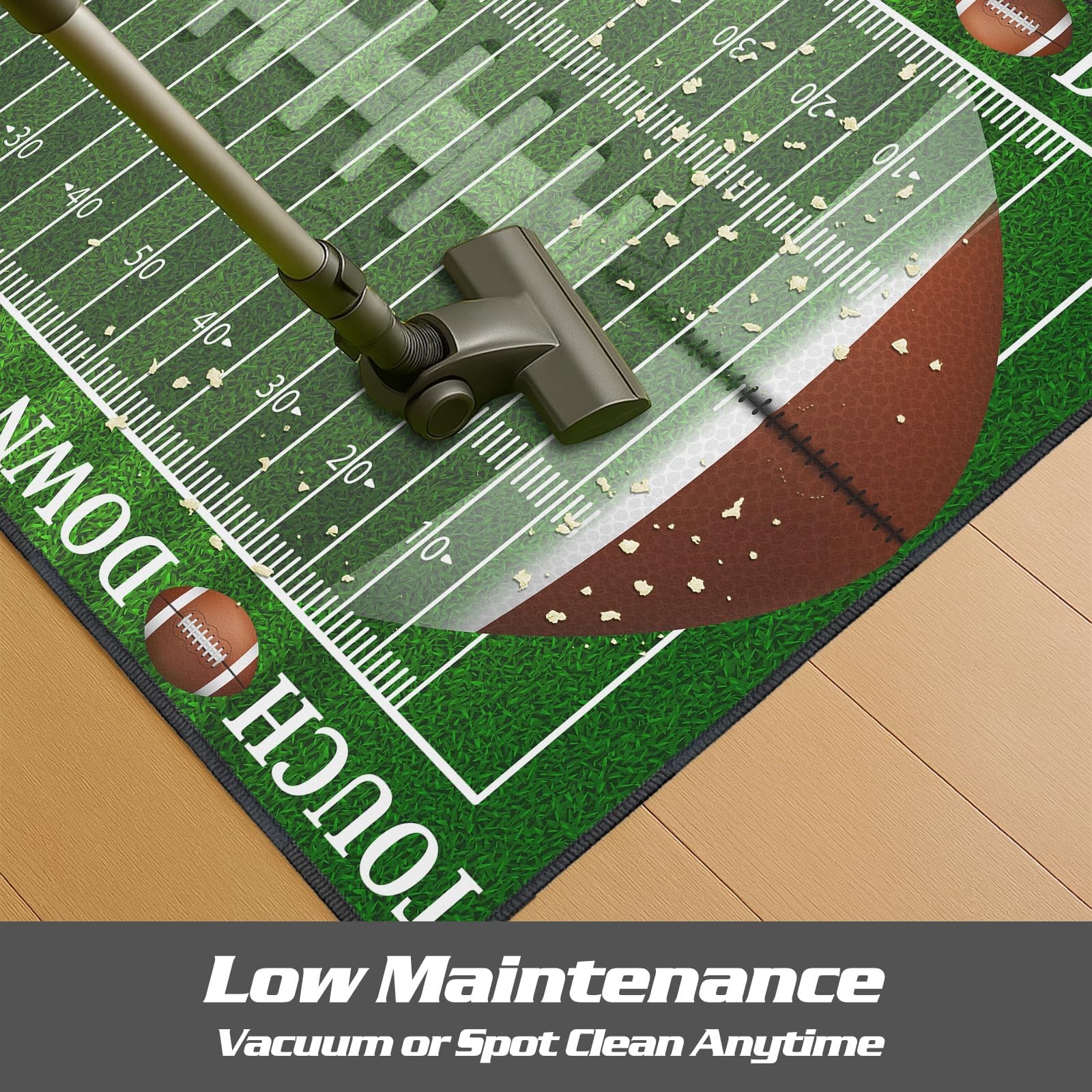 Football Field Area Rug 5’X7′ Non-Slip Sports Decor for Bedroom & Living Room