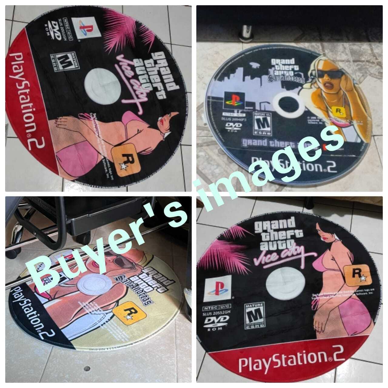 Kingdom Hearts PlayStation 2 Game CD Carpet video Game Room Decor Disc Round Rug