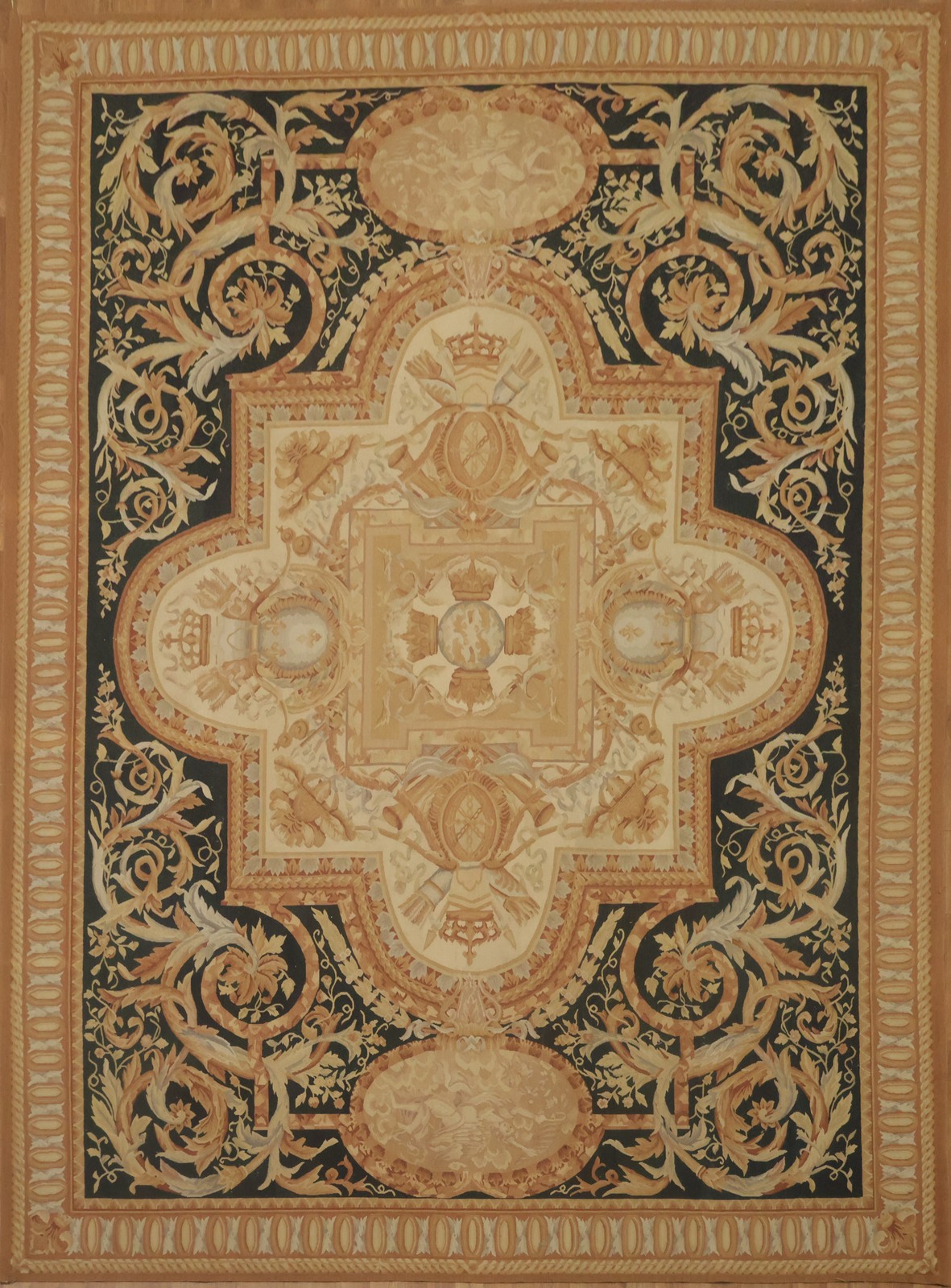 Needle-Point Room Size Area Rug 9×12 Aubusson Tapestry Chinese Handmade Carpet