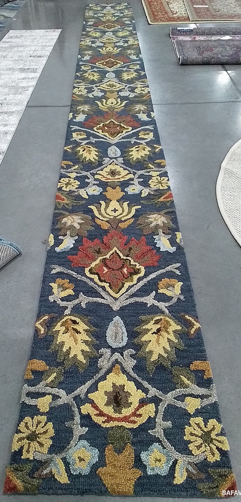 NAVY / MULTI 2′-3″ x 22′-0″ Back Stain Rug, Reduced Price 1172801788 BLM402A-222