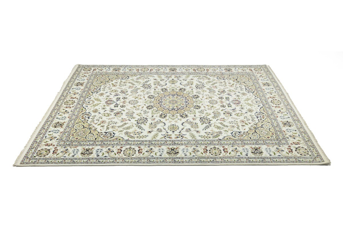8’3×11’6 Handmade Indo-Nain Oriental Rug Floral Traditional Home Decor Carpet