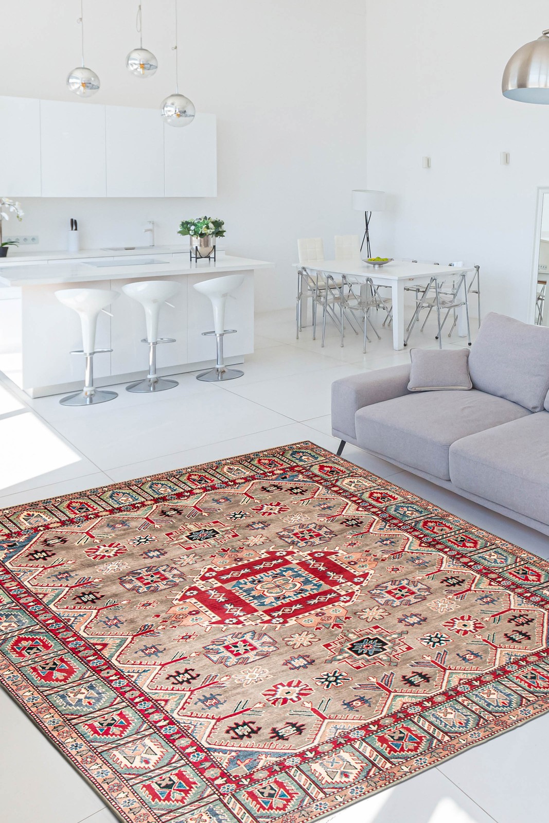 Traditional Hand-Knotted Geometric Area Rug 8’3″ x 10’11” Oriental Wool Carpet