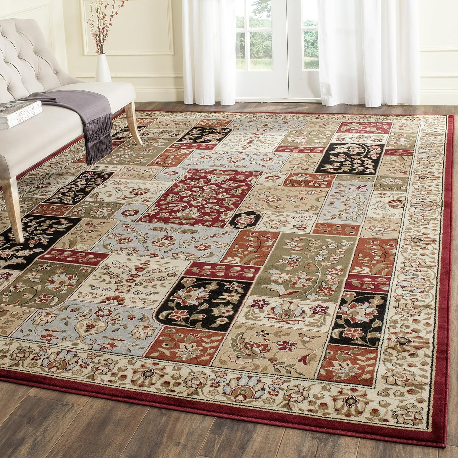Lyndhurst 8′ x 11′ Area Rug, Multi & Ivory, Easy Care, Non-Shedding