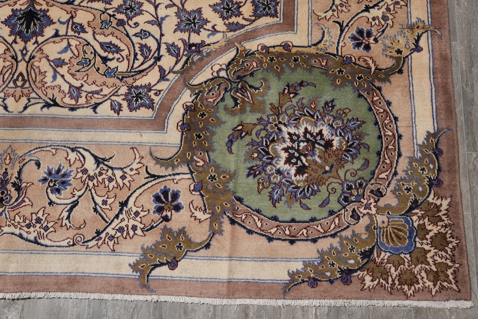 9.9 x 13.6 Unusual French Aubusson Perrsian Kashaan Rug Irran #S10-3353