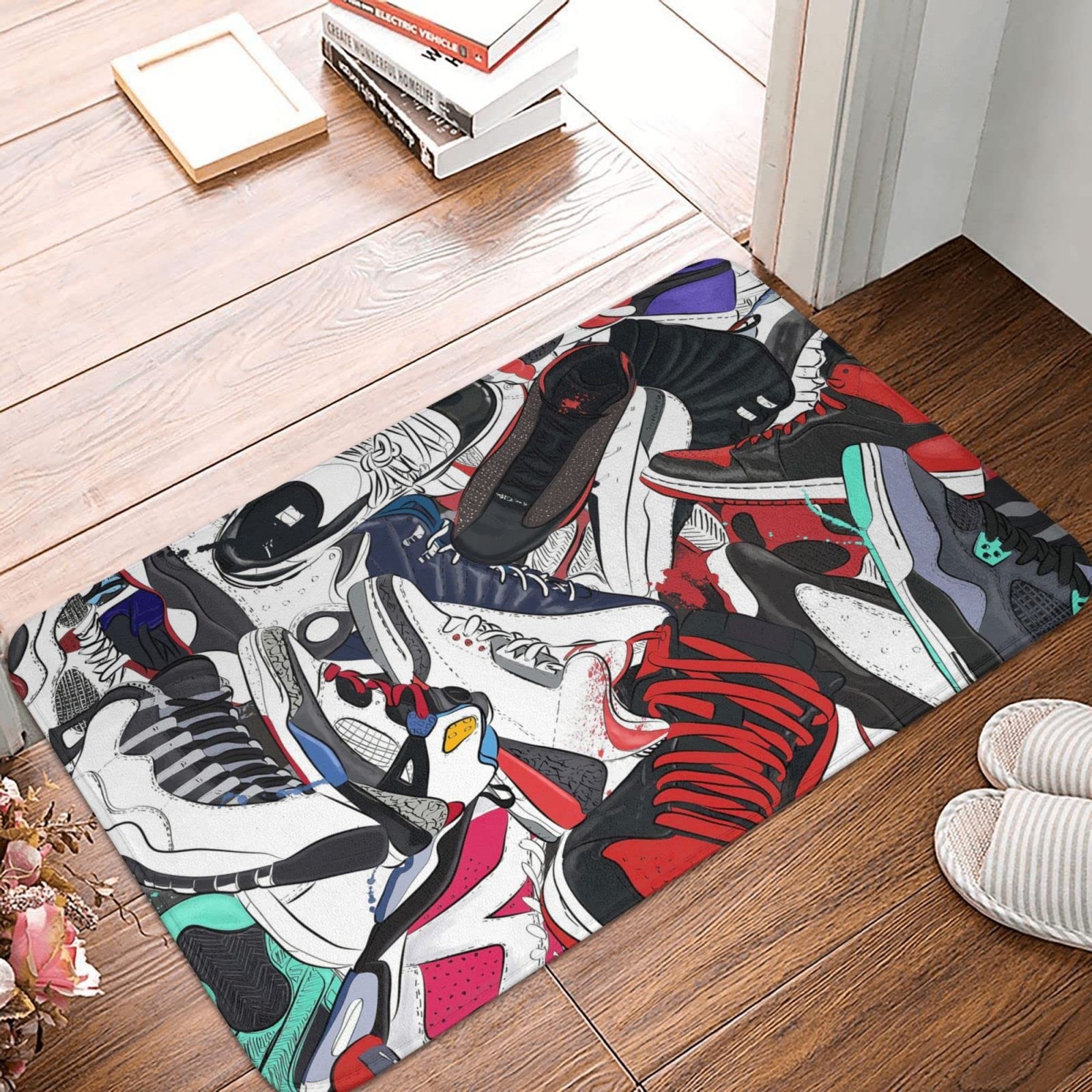 Sneakers Area Rug Cool Basketball Shoes Carpet Modern Design Popular Sport Sh…
