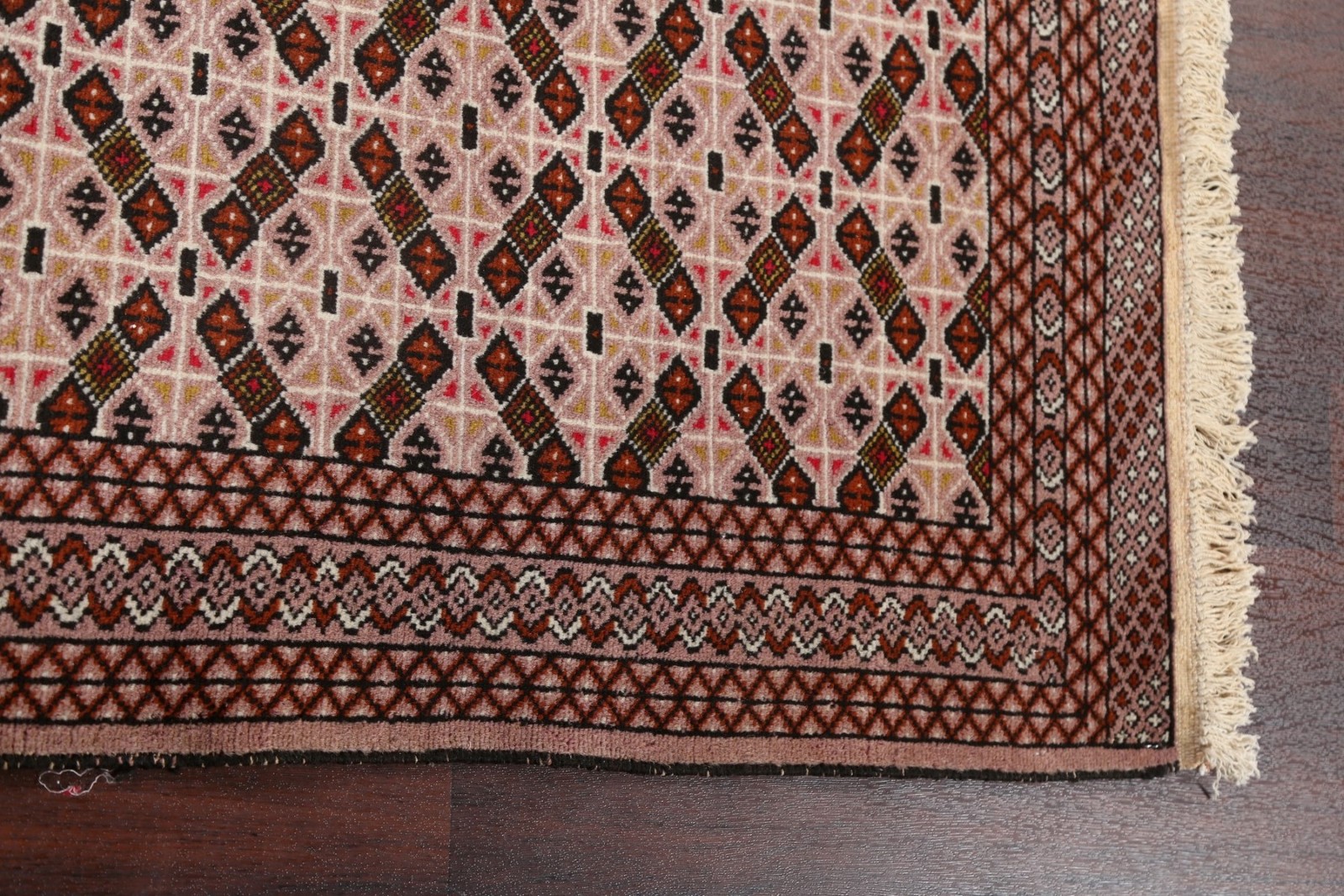 Vintage Geometric Oriental Area Rug 4×6 Hand-knotted Wool Oriental Tribal Carpet