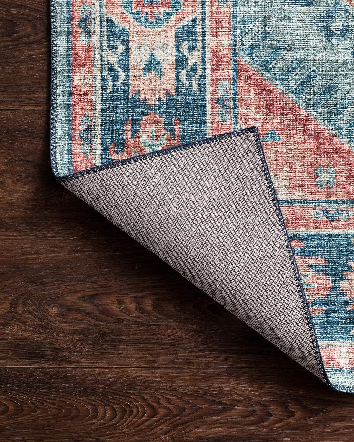 Skye Collection SKY-03 Round Area Rug 8′ x 8′ in Turquoise/Terracotta