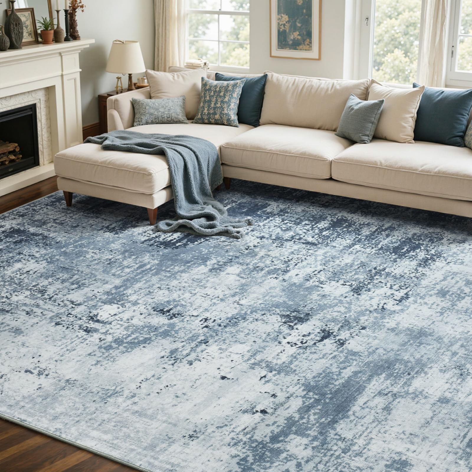 6×9 Ft Large Area Rugs for Living Room, Soft Non-Slip Washable Rugs Modern Ab…