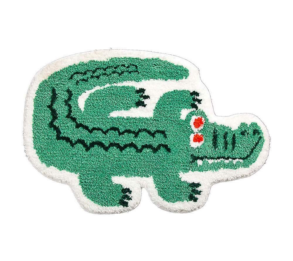 Cute Soft Small Crocodile Shaped Mat For Bathroom NonSlip Area Rug Carpet