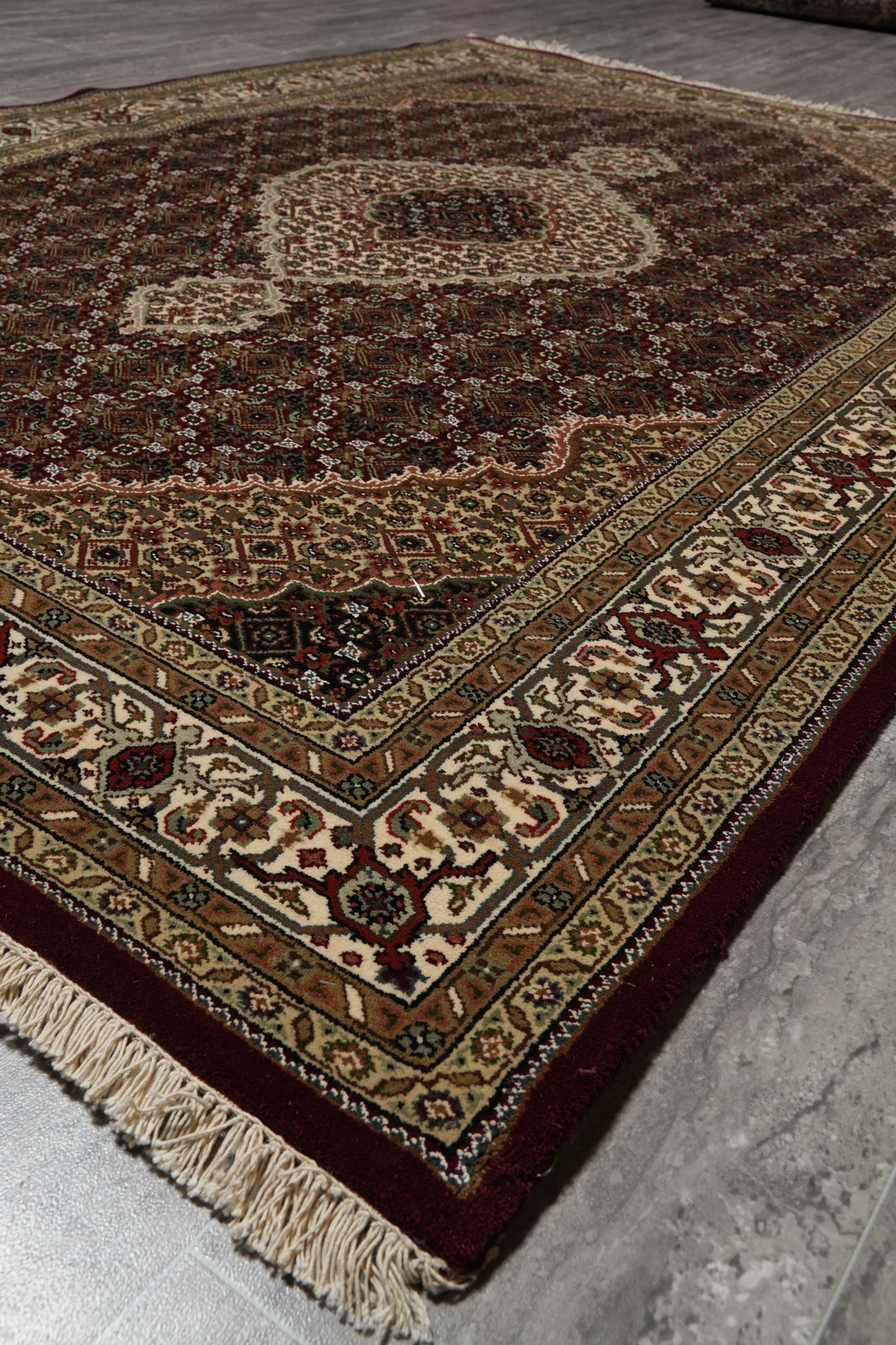 4.7 x 6.8 Hi Traditional Perrsian Wool and Silk Carpet Rug #F-3073