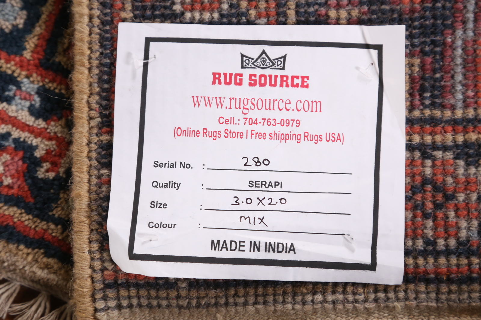 Geometric Heriz Serapi Indian Accent Rug 2×3 ft Hand-knotted Wool Carpet