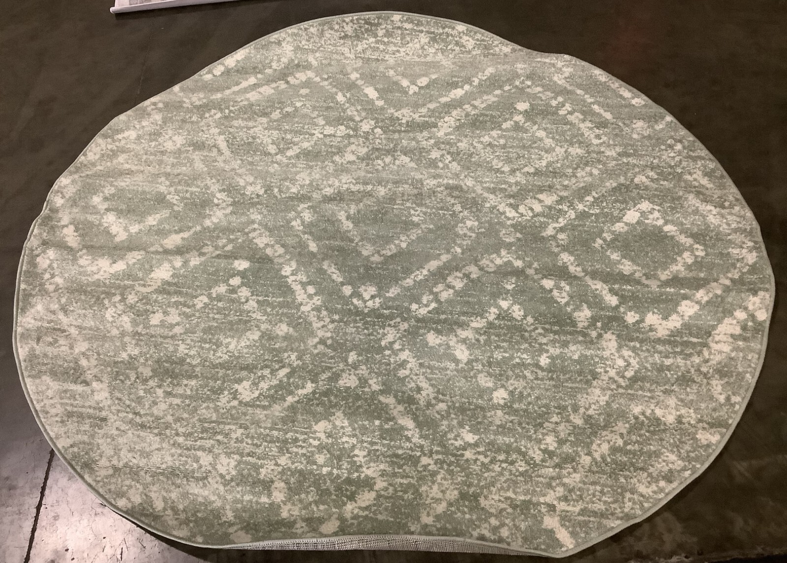 GREEN / IVORY 6′ X 6′ Round Flaw in Rug, Reduced Price 1172667922 ADR131Y-6R