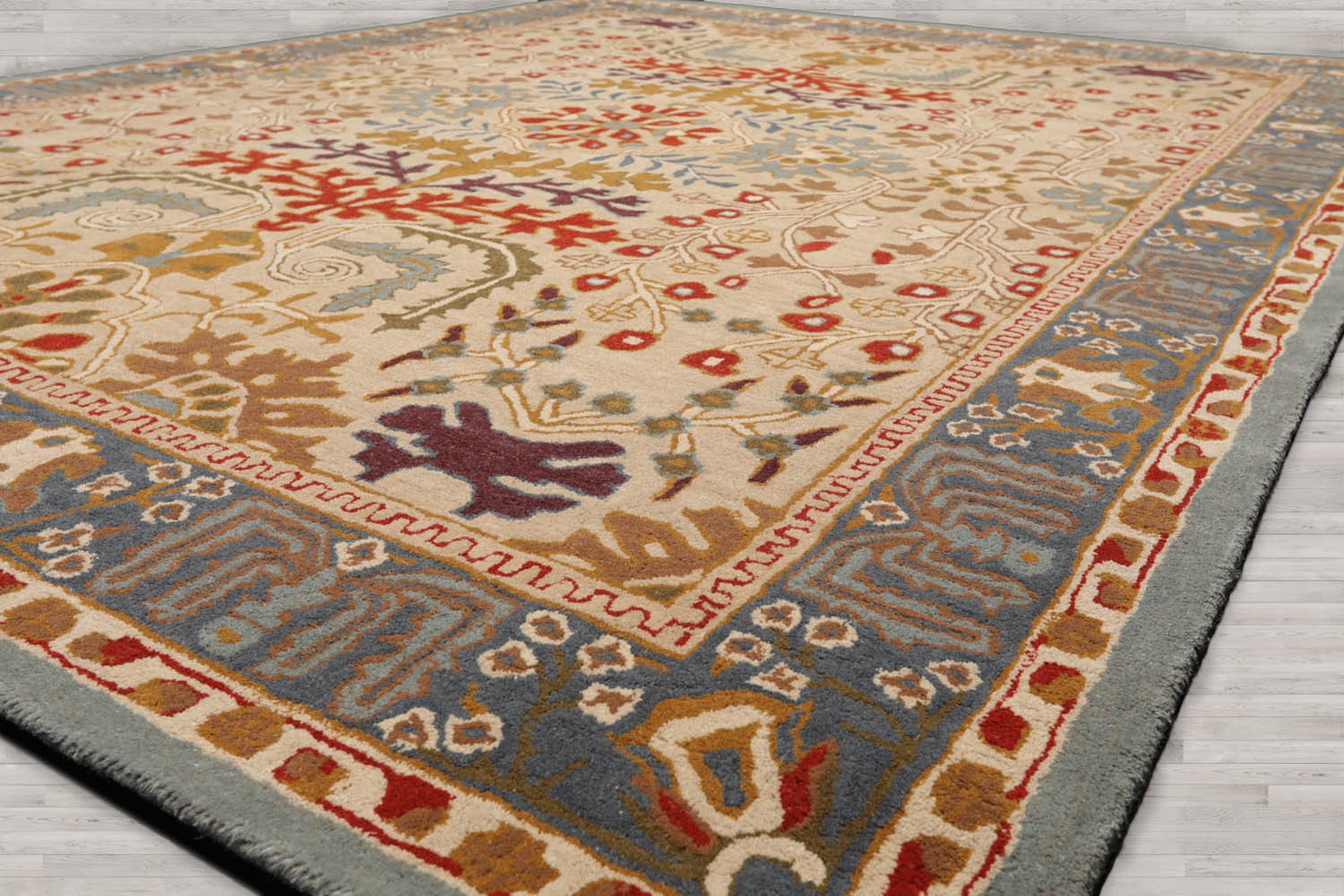 Multi Sizes Handmade Wool Arts & Craft Transitional Oriental Area Rug Beige