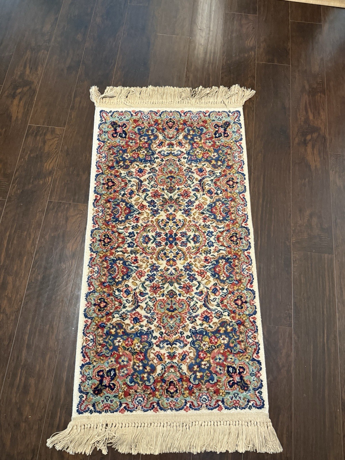 #742 Very Rare Karastan Floral Kirman 100% Wool Woven Area Rug 2.2×4 ft