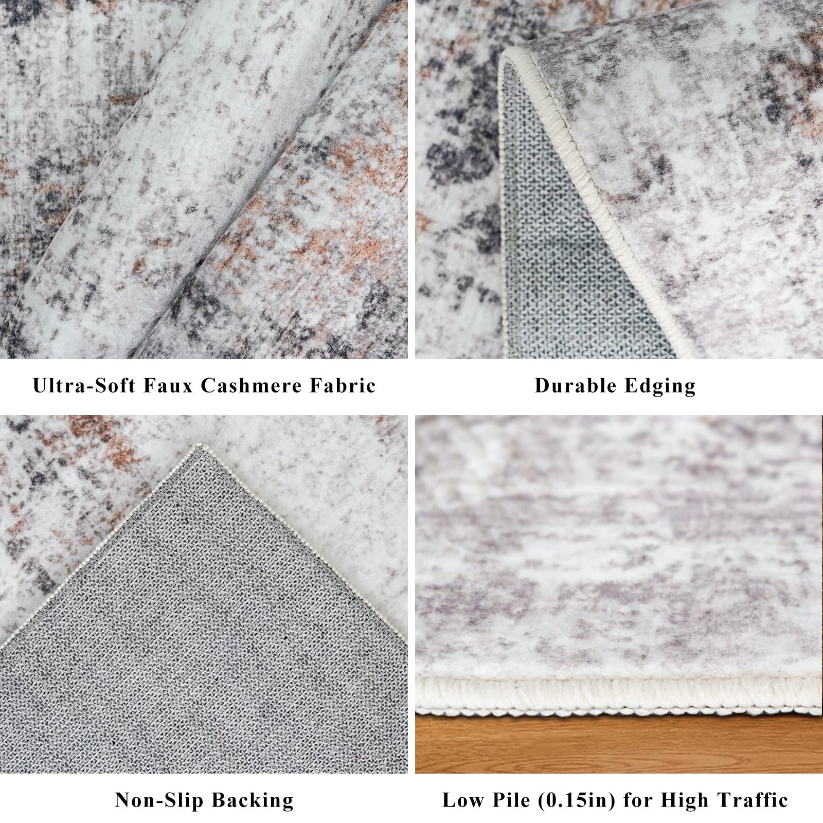 2×3 Washable Non-Slip Area Rug – Soft Low Pile Throw Rug for Kitchen Entryway…