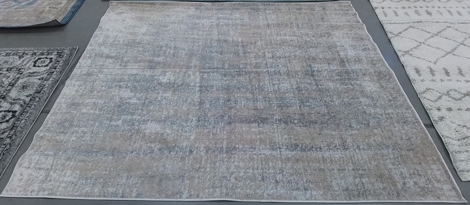 BEIGE / SLATE 8′-0″ x 8′-0″ Back Stain Rug, Reduced Price 1172802662 ADR207B-8SQ