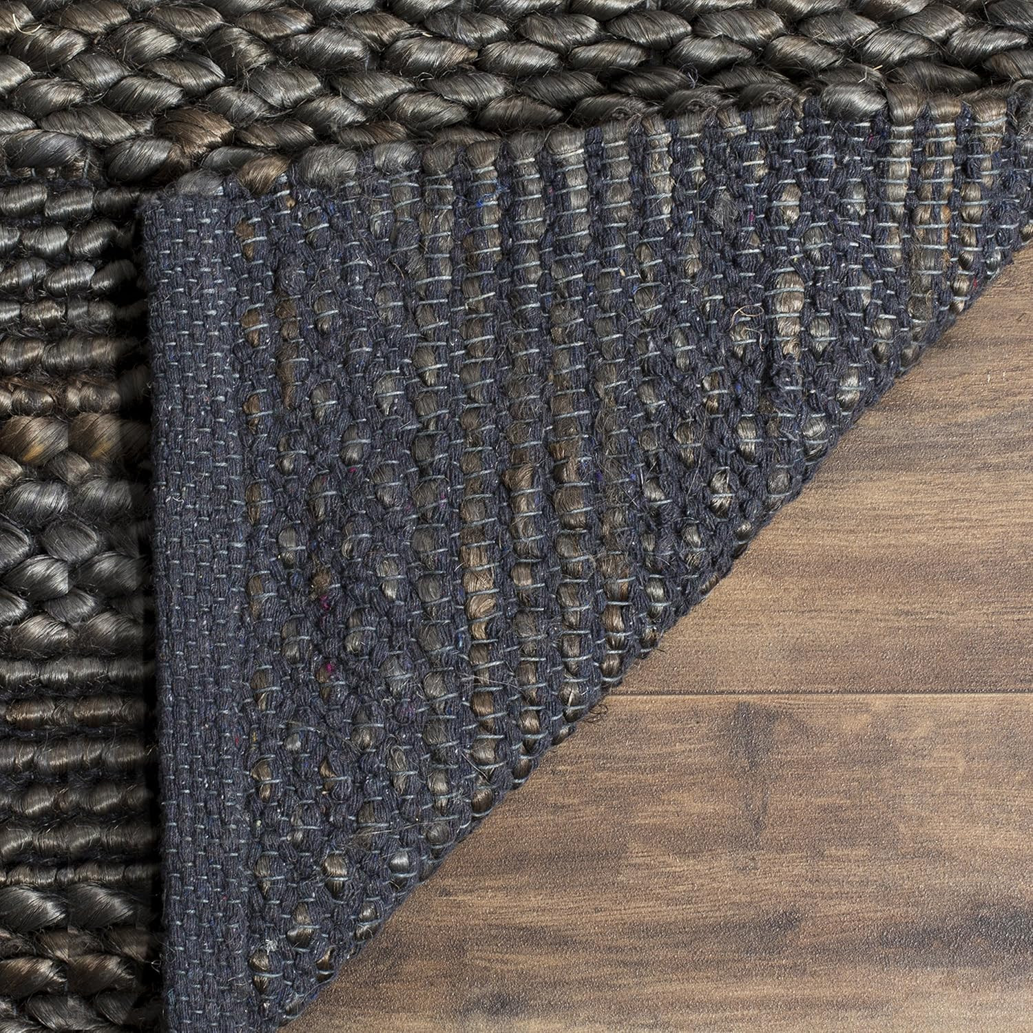 Handmade Charcoal Jute Accent Rug – 2’3″ x 4′ for Entryway & Living Room Decor