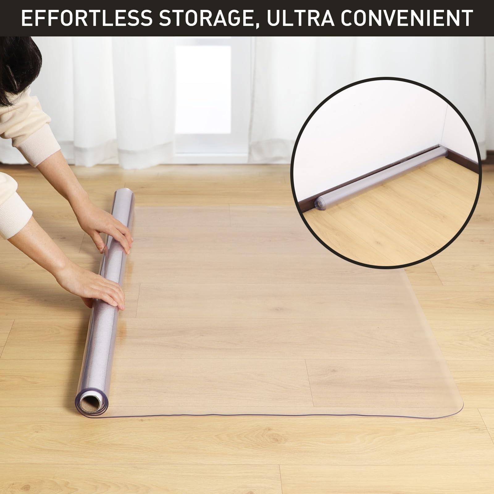 2’x6′ Vinyl Runner Rug for Hallway, Clear Waterproof Kitchen Mat for Floor, N…
