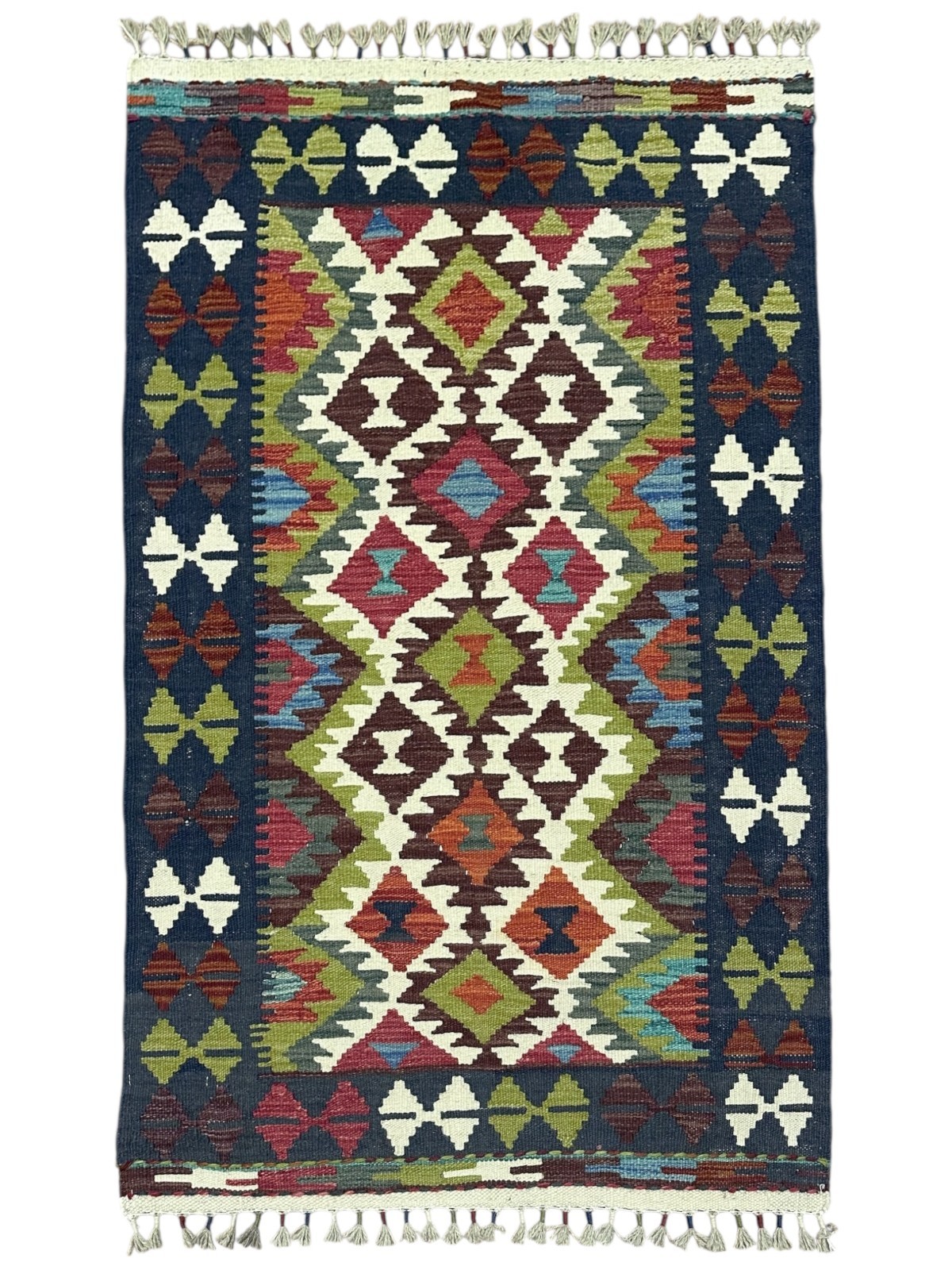 Hand-Woven Afghani Kilim Wool Rug 2’8″ x 4’1″