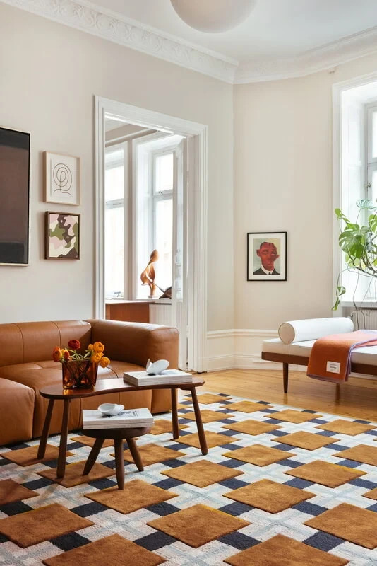 Hand-Tufted Wool Rug 9x12ft- Nordic Knots Modern Room Design Handmade Area Rugs
