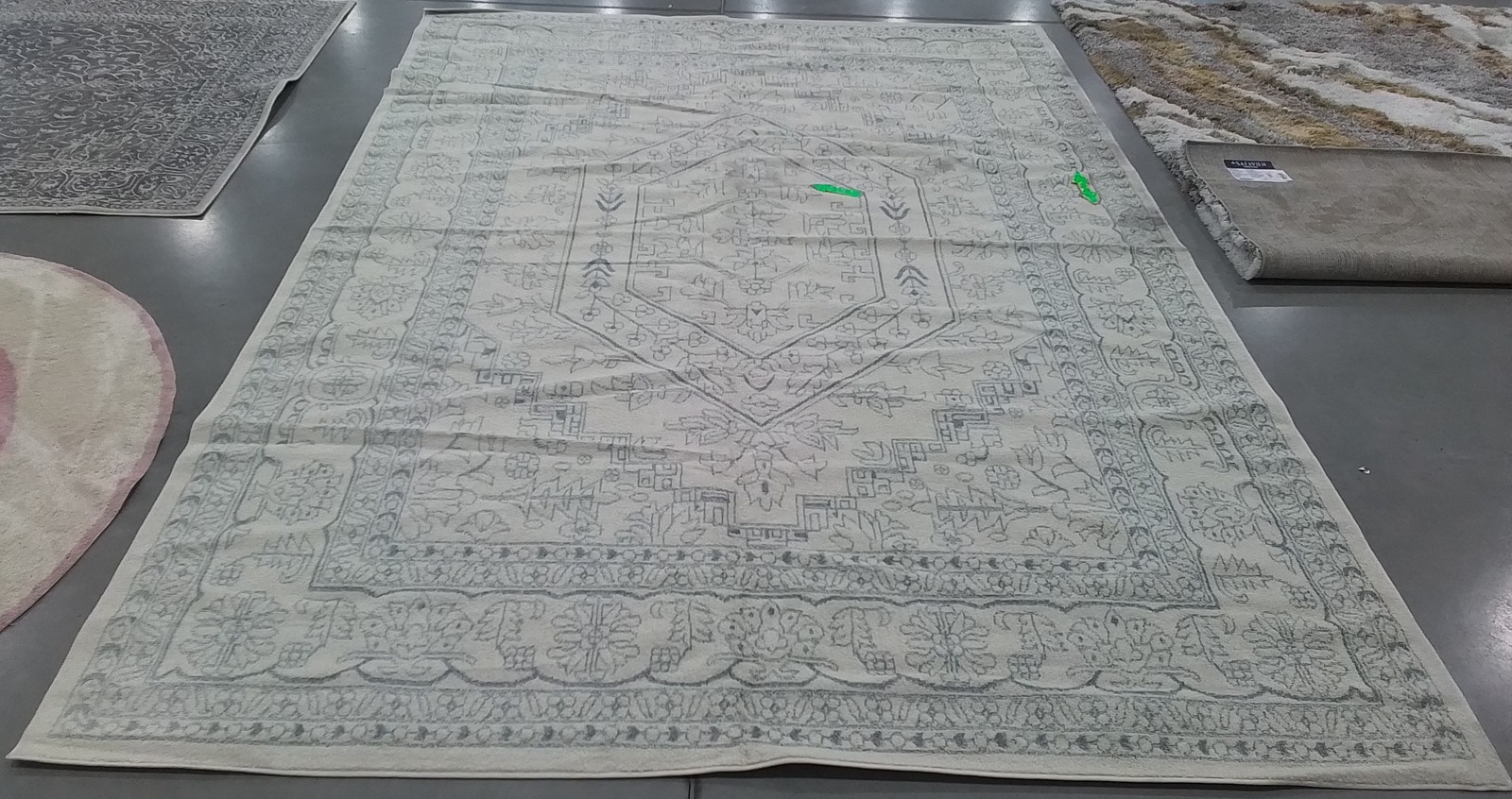 IVORY / SLATE 9′-0″ x 12′-0″ Stained Rug, Reduced Price 1172800276 ADR108S-9