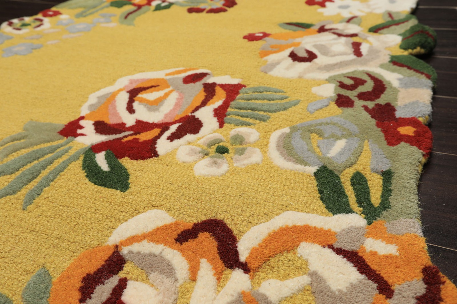 Multi Size Multi Color Hand Tufted Wool Cut Plush Pile Irregular Shape Rug