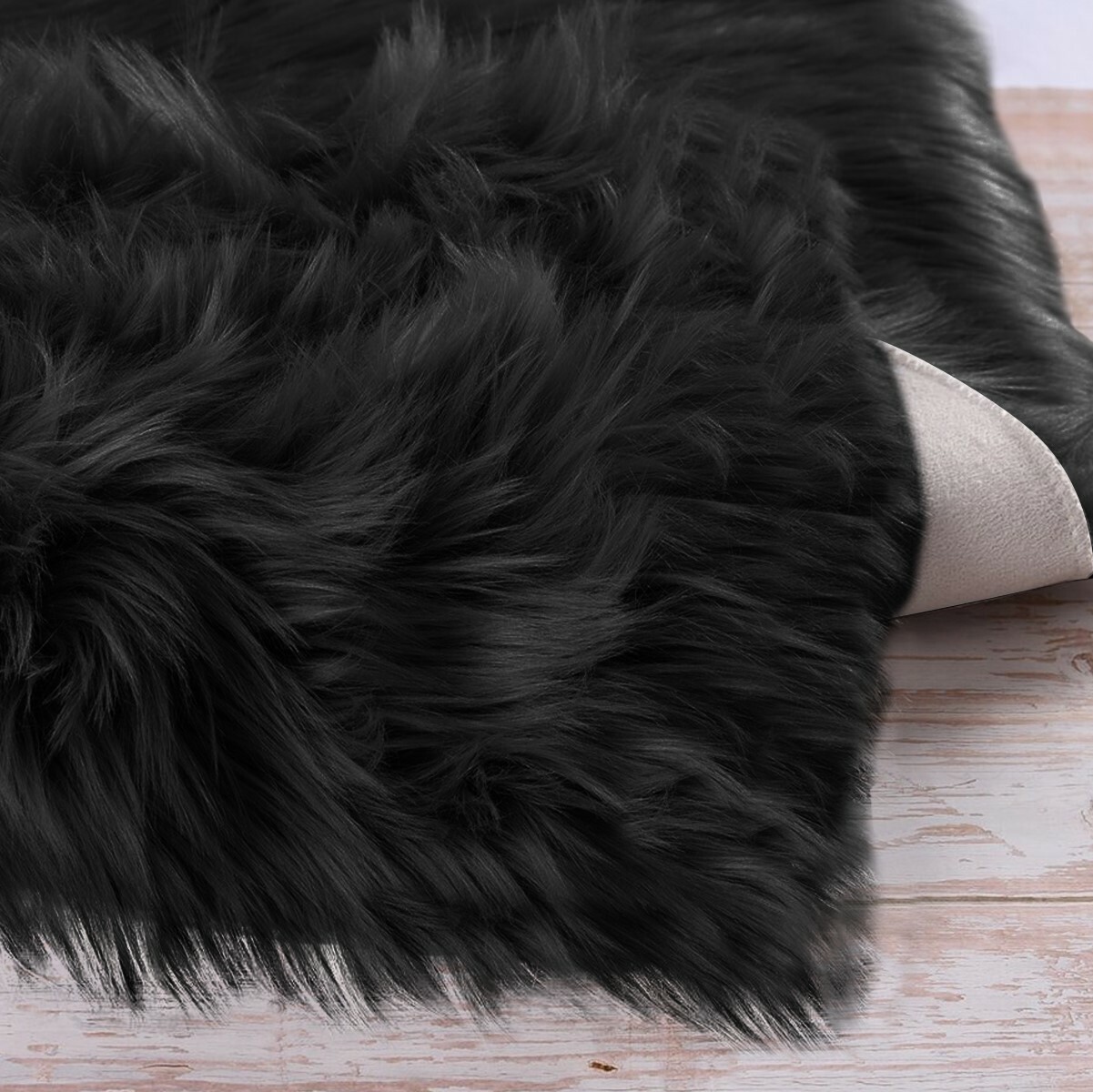 Faux Sheepskin Rug 2×6 2×5 Super Soft Fluffy Runner Rug Black/Pink/White/Grey