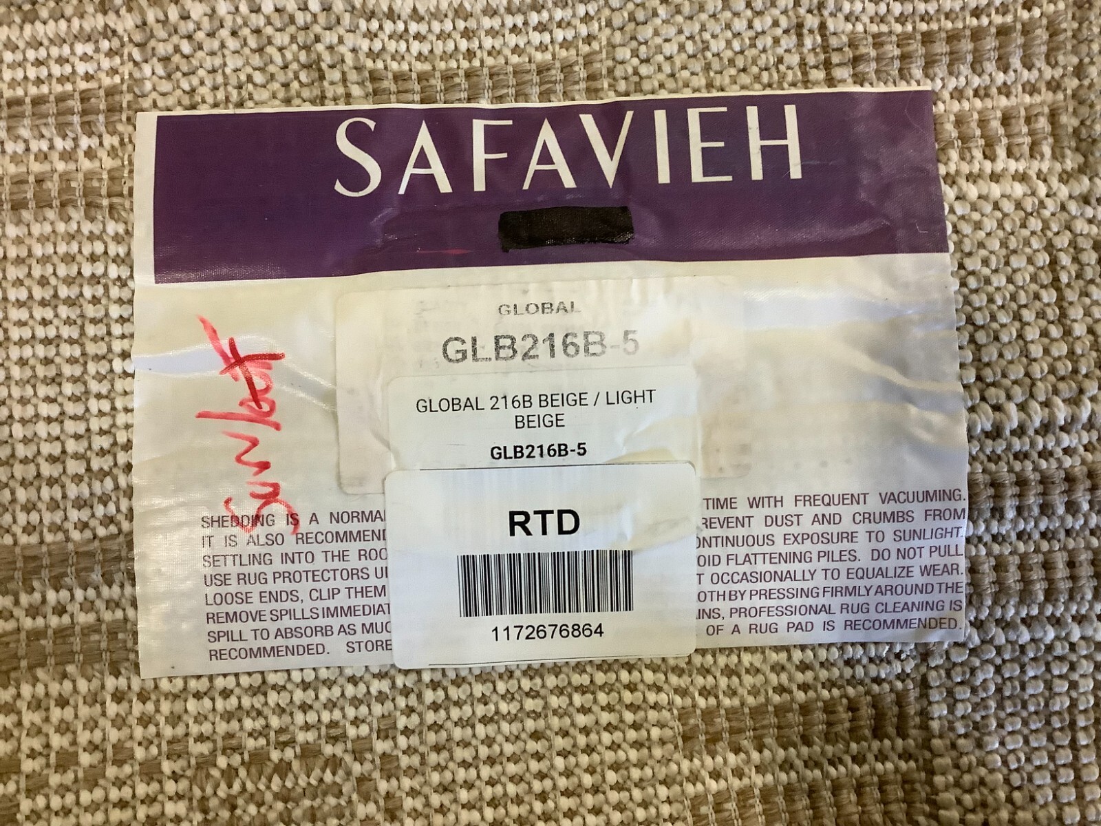 BEIGE / LIGHT BEIGE 5′-3″ x 7′-6″ Flaw in Rug Reduced Price 1172676864 GLB216B-5