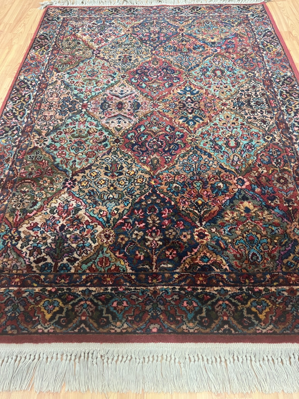 4’4″ x 6’1″ Karastan Kirman Panel Design Oriental Rug – Full Pile – Made in USA