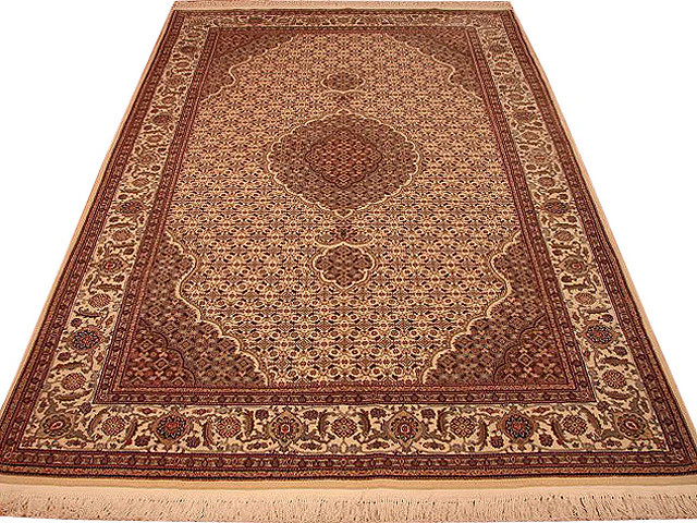 5 x 8.3 Perrsian Tabriiz Mahii Rug Wool and Silk 400 Kpsi #PIX-4739