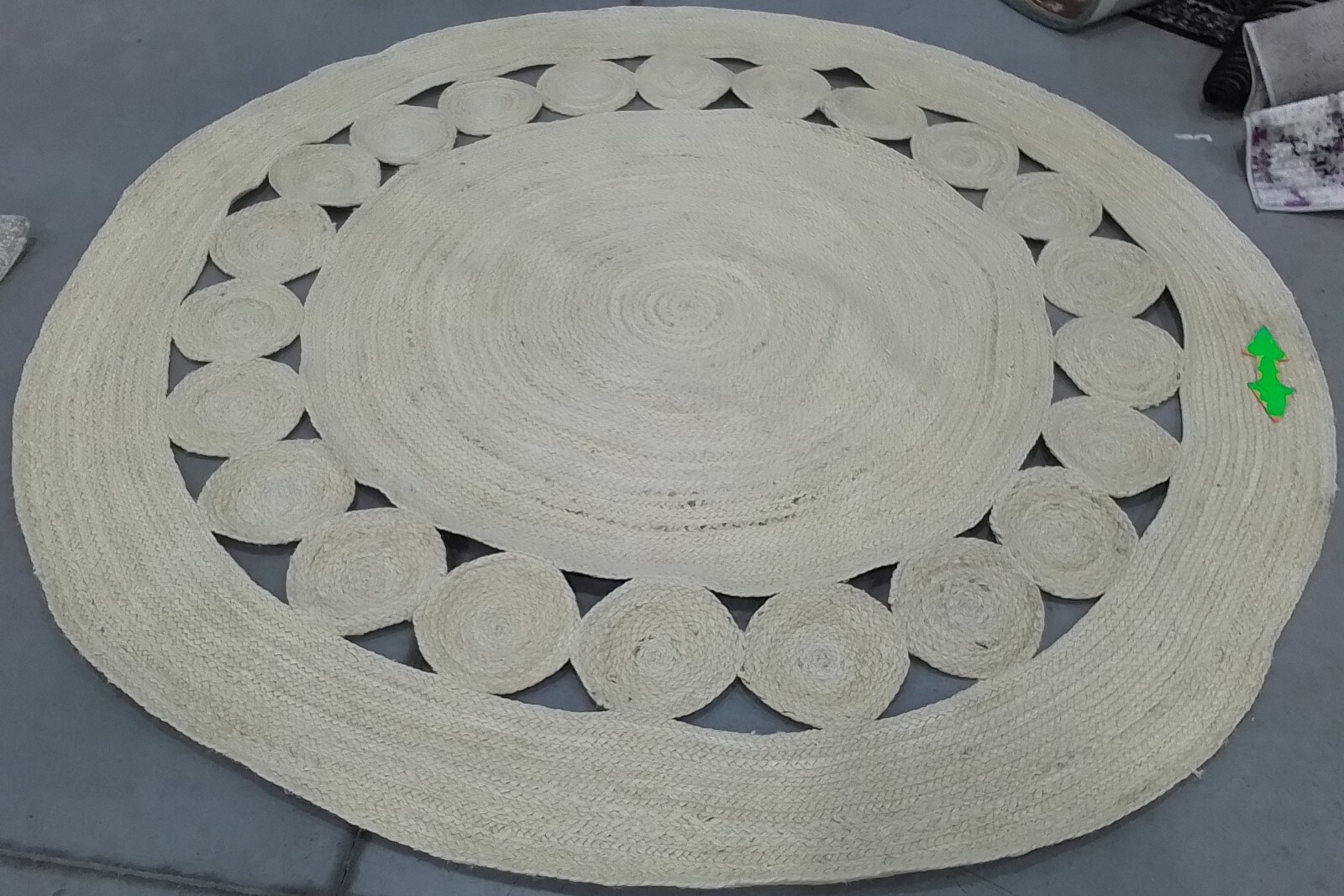 IVORY 6′-6″ x 6′-6″ Broken Thread Rug, Reduced Price 1172768970 NF364B-7R