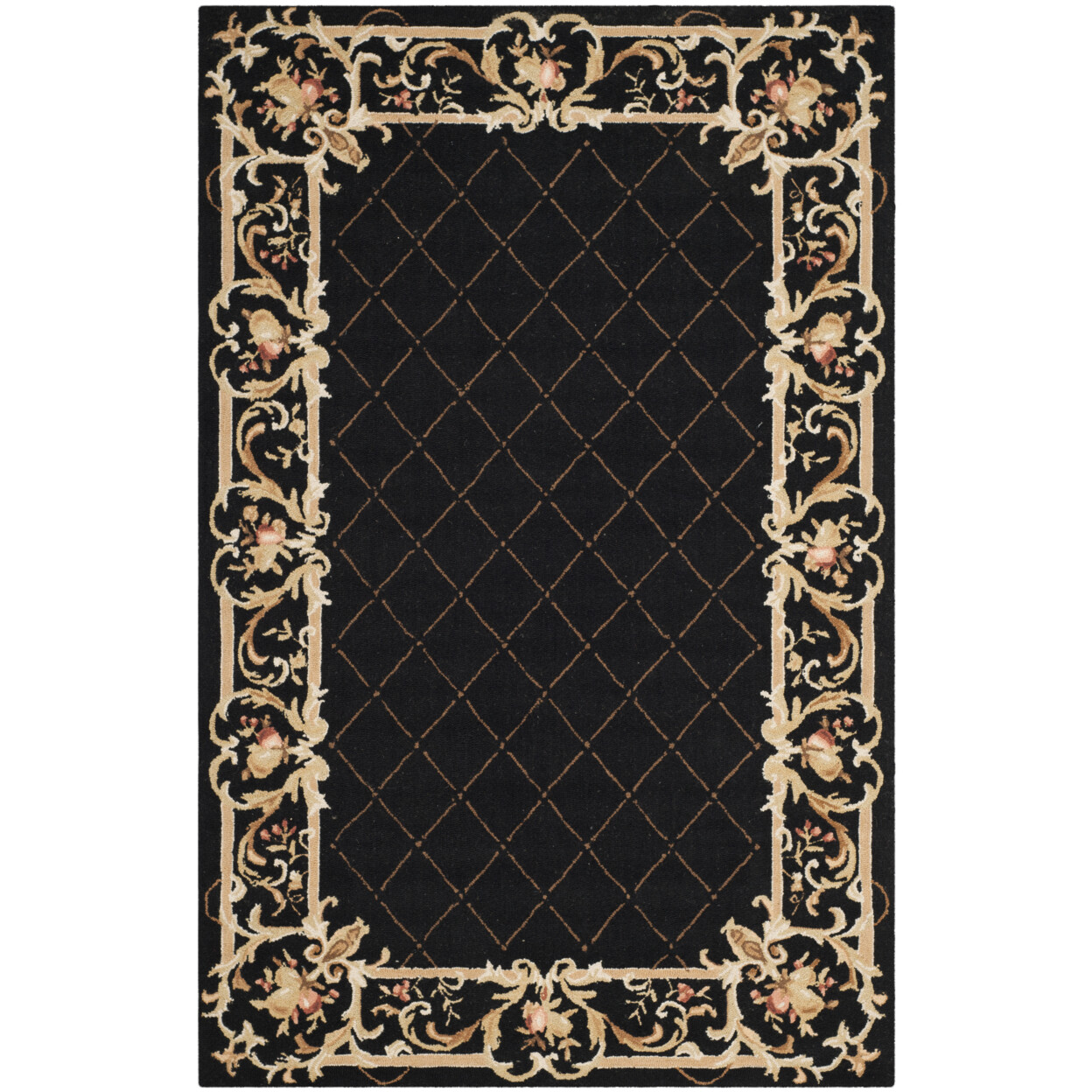 SAFAVIEH Chelsea Collection HK333B Hand-hooked Black Rug
