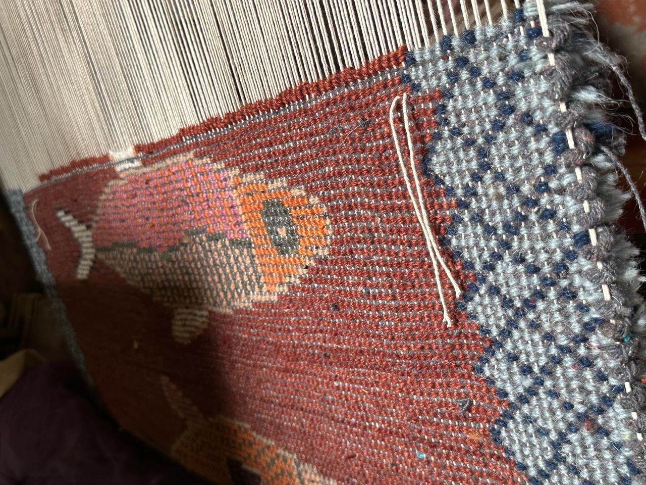 Hand Knotted Wool Fish Rug Runner | Tribal Boho Nautical Anatolian, 100% Wool