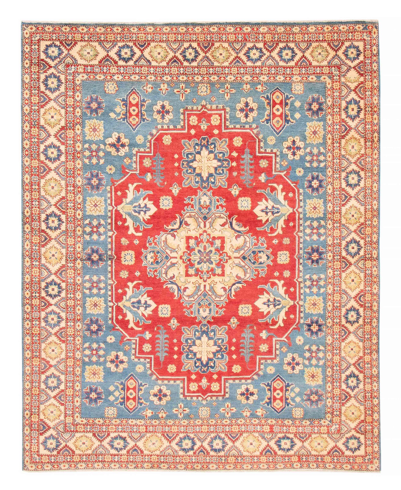 Traditional Hand-Knotted Geometric Carpet 7’11” x 9’9″ Oriental Wool Area Rug