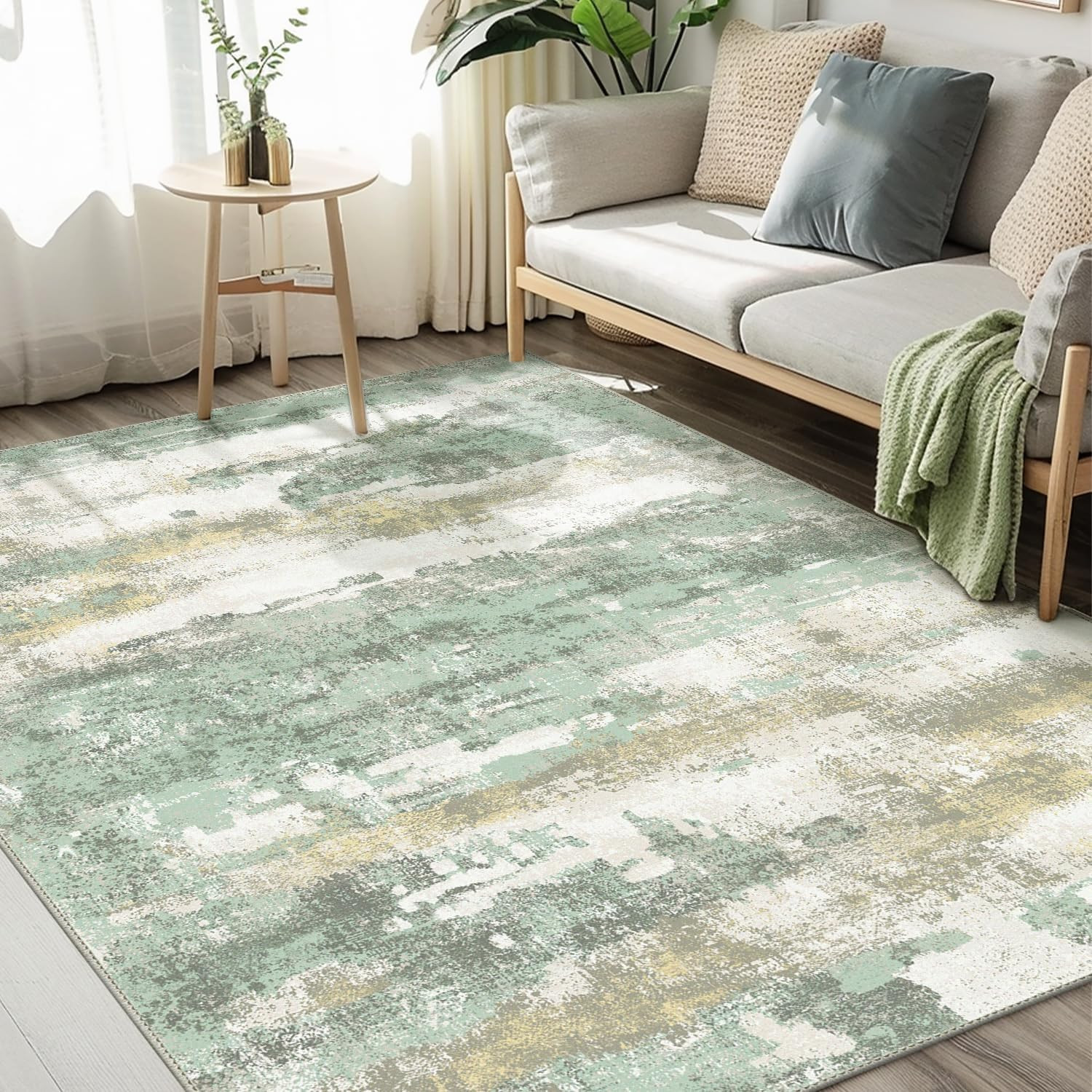 Area Rugs 5X7 for Living Room Bedroom, Modern Abstract Machine Washable Large Li
