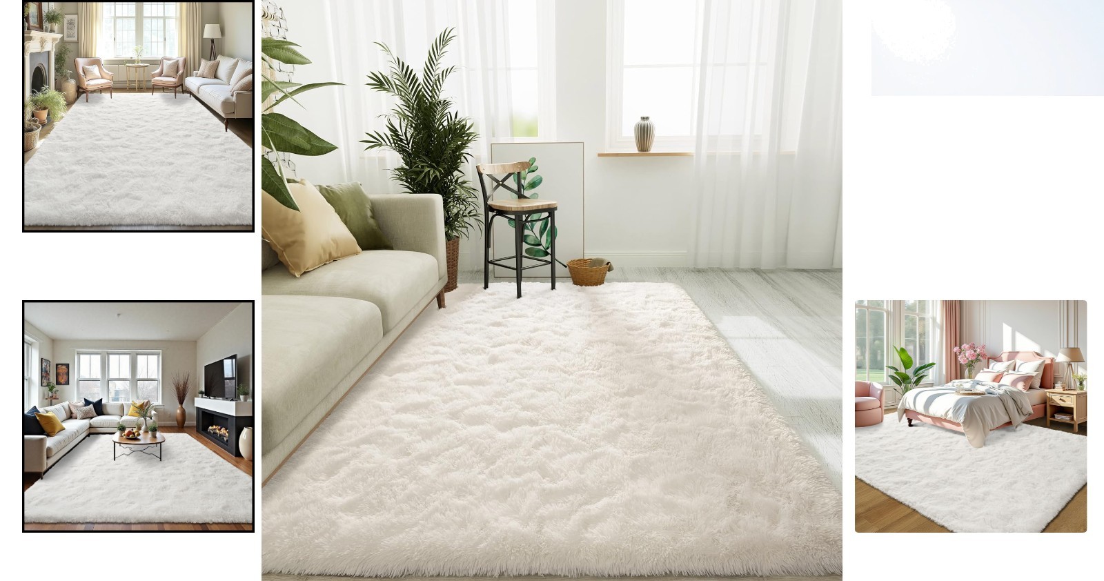 Versatile 5×8 Soft Fluffy Rug – Ideal for Living Rooms and Kids’ Play Areas