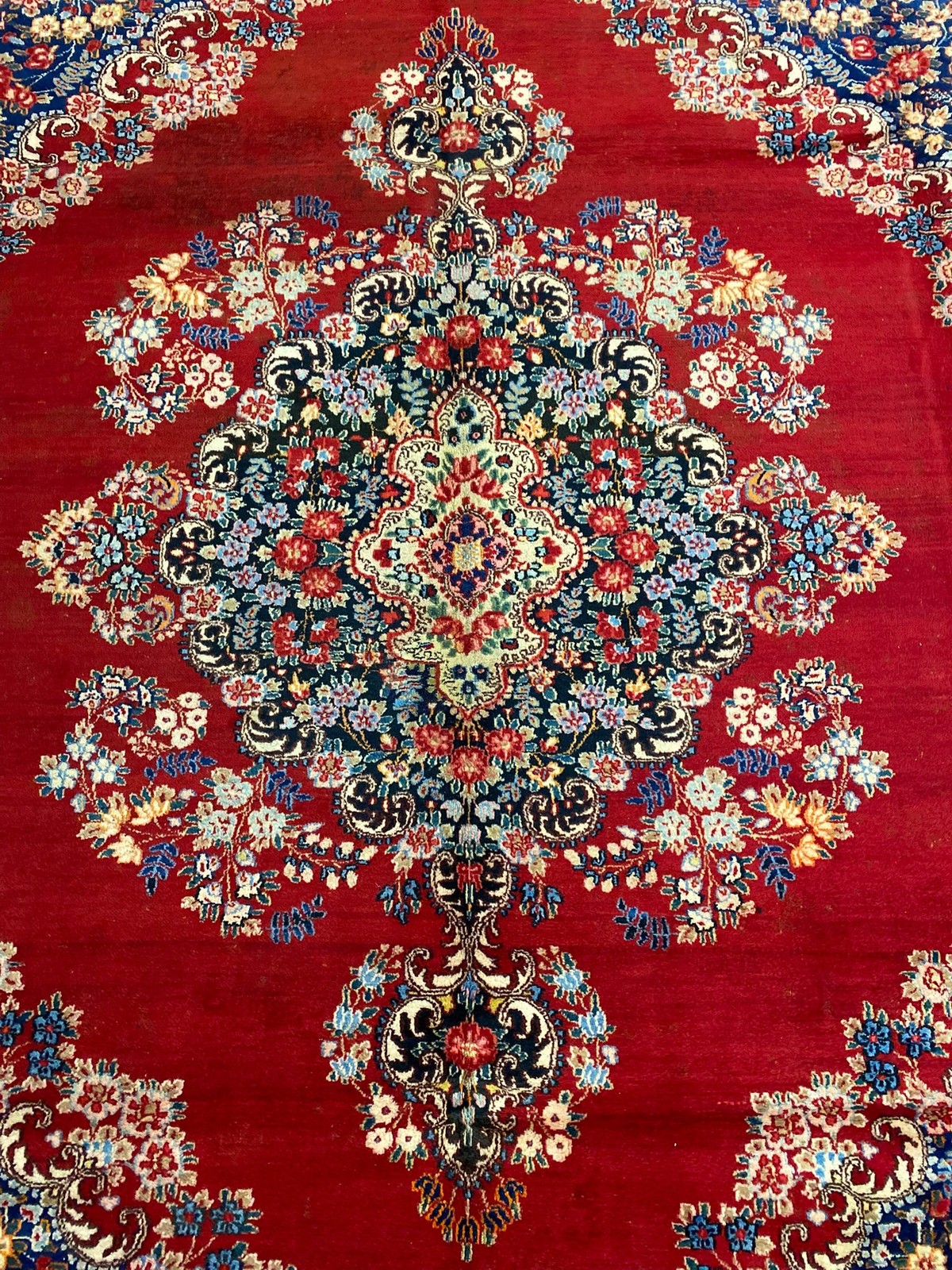 10 x 13 Perrsian Kermaan Rug 1980’s Open Field #F-6988